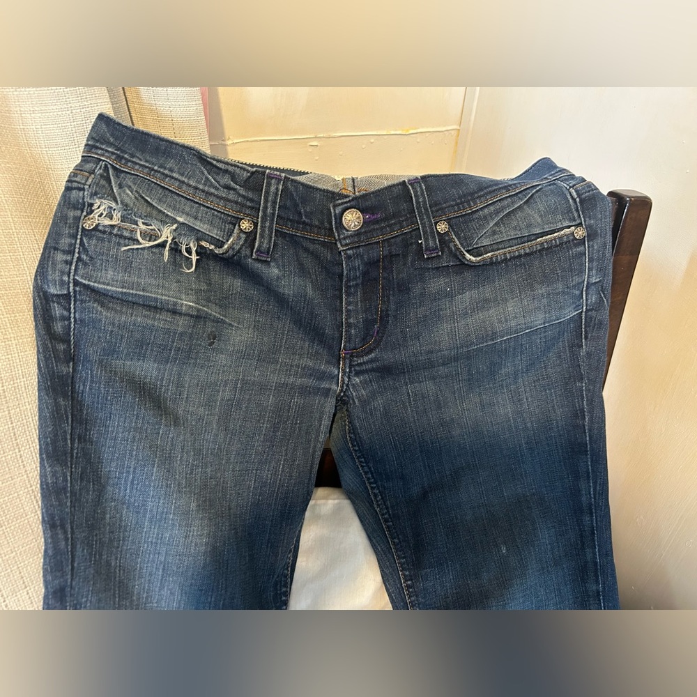 Habitual 28 iron cross denim blue straight jeans women’s punk skinhead boots dr